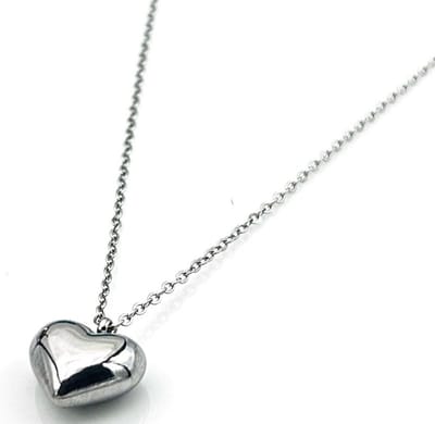 Ketting hart - Stainless steel - Zilverkleurig - 40 tot 45 Centimeter, verstelbaar - Lief cadeau - Damesdingetjes