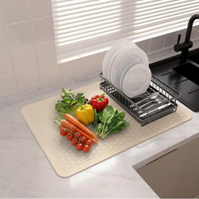 Extra grote siliconen afvoermat, 50 x 70 cm, antislip, hittebestendig en eenvoudig schoon te maken voor keuken, aanrecht en gootsteen