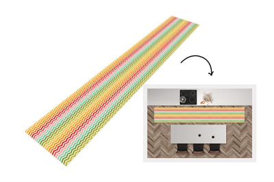 Keukenloper 300x50 cm - Keukenmat vinyl Patroon - Regenboog - Retro - Keukenmatten loper - Keuken vloerkleed tapijt