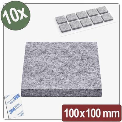 Quadrios 26SA114 Viltglijders Zelfklevend, Rond Grijs (l x b x h) 100 x 100 x 4 mm 10 stuk(s)