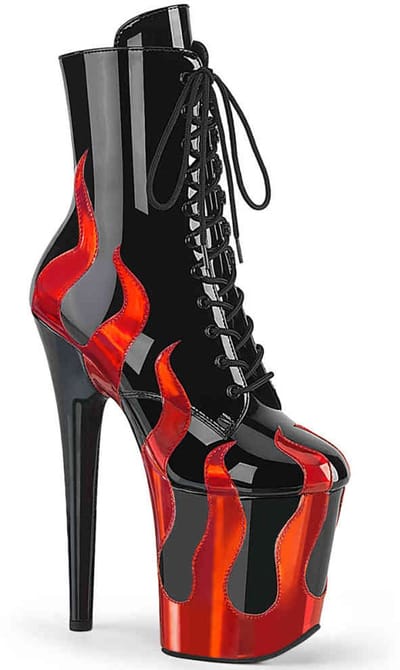 Pleaser - FLAMINGO1020FLM Plateau Laarzen, Paaldans schoenen - US 5 - 35 Shoes - Zwart