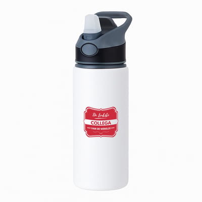 Hacebo® - De leukste collega van de wereld waterfles met rietje zwart - iemand die een collega is - beste ooit - werk - collega - verjaardagscadeau - kado - gift - geschenk - afscheidscadeau - welkomscadeau - water fles - 650ML