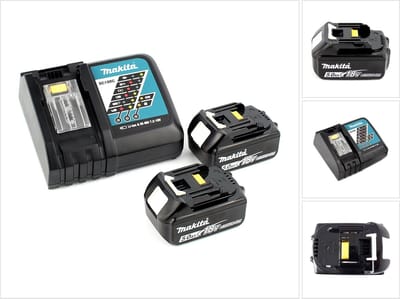 Makita Power Source Kit Li 18V met 2x BL1850B accu 5,0Ah + DC18RC oplader ( 197570-9 )