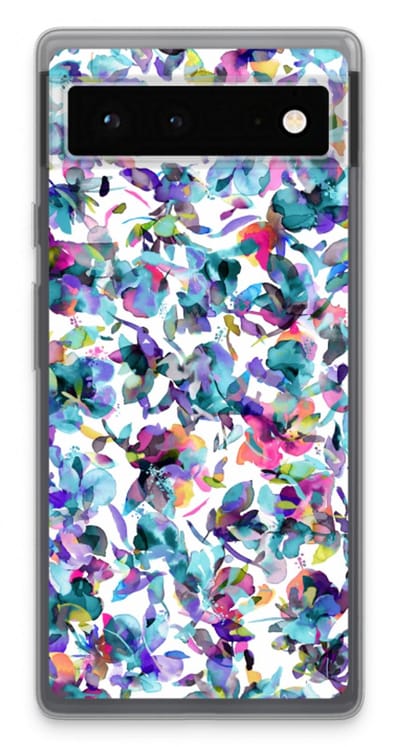 Case Company® - Hoesje geschikt voor Google Pixel 6 hoesje - Hibiscus Flowers - Soft Cover Telefoonhoesje - Bescherming aan alle Kanten en Schermrand