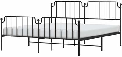 Metalen Bedframe - Ledikant - Slaapkamer - Robuuste Constructie - 183x213 cm - Zwart