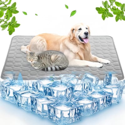 Famanu – Koelmat voor honden en katten van hoogwaardig materiaal, wasbaar en zelfkoelend, 70 x 55 cm