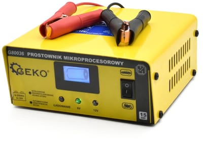 GEKO Microprocessor acculader - 6/12V - 15A - Automatische 4-staps functie - LCD display