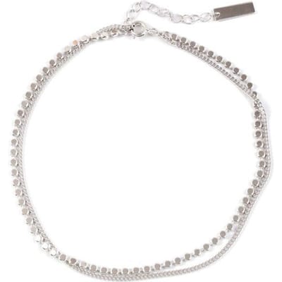 925 Sterling Zilver Nieuwe Trendy Dubbellaagse Ronde Merk Enkelbandje Vrouwelijk Eenvoudig Temperament Sexy Ketting Sieraden white