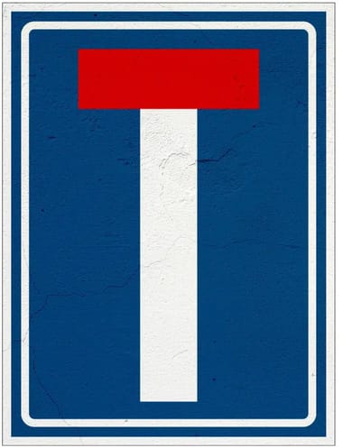 Doodlopende weg bord - L8 | Sign Again materiaal | 60 x 45 cm