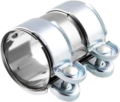 Dailygoods- Uitlaatklem Diameter 51 Mm - Dubbele Klem - Universele Klem - RVS Klem - Reparatieklem - Eenvoudig te installeren - Uitlaatklemmen