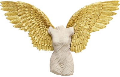 Wanddecoratie Vrouw Buste Gouden Vleugels 124x71cm Kare Design