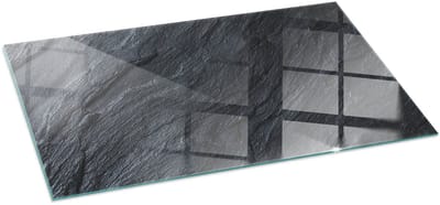 Tulup Kachel Vloerplaat - Steenoppervlaktetextuur Vloerplaat Voor Houtkachel - 140 cm x 70 cm - Zwart Vloerplaat Voor Kachel - Rechthoek Kachel Vloerplaat - Onderplaat Kachel - Plaat Voor Onder Houtkachel - Plaat Onder Houtkachel
