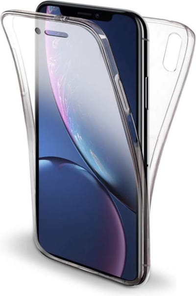 Hoesje geschikt voor iPhone XR - 360 Graden Case 2 in 1 Hoes Transparant + Ingebouwde Siliconen TPU Cover Screenprotector