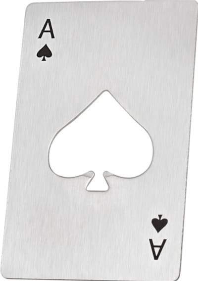 Flesopener - Bieropener kaart Schoppen Aas - Stevige Bieropener In Kaartvorm - Poker - LOUZIR