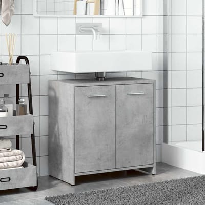 vidaXL - Wastafelkast - 60x33x60 - cm - bewerkt - hout - betongrijs