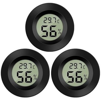 carmdering - 3-Pack - LCD digitale thermometer en hygrometer- Thermometer - Hygrometer - Mini - Digitaal - Draagbaar - Temperatuurindicator - voor kantoor, keuken, humidor, broedmachine, reptielen