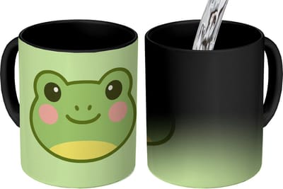 Magische Mok - Foto op Warmte Mokken - Koffiemok - Kikker - Groen - Vriendelijkheid - Magic Mok - Beker - 350 ML - Theemok