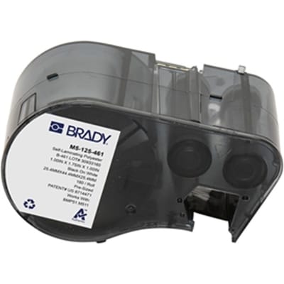 Brady M5-125-461 gelamineerde polyester labels zwart op wit | 44,45 mm x 25,40 mm (origineel)