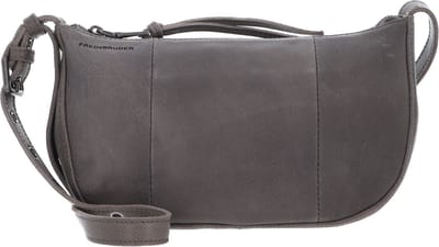 FREDsBRUDER Leren Schoudertas My Old Friend Round Crossbag Grey Grijs