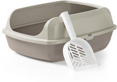 Feandrea - Kattenbak - Met Hoge Zijkanten - Open Katten Toilet - Inclusief Schepje