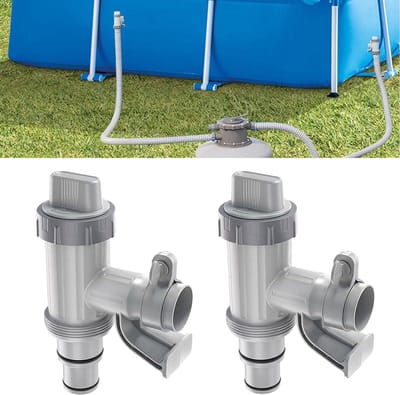 Dailygoody - Adapter zwembadslang - Onderhoudsventiel - 32/38 mm - Accessoires pompsysteem - 2 stuks - Geschikt voor bovengrondse zwembaden