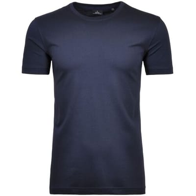 Ragman T-Shirt Uni Solid Round Neck Pima Cotton Donker Blauw / male