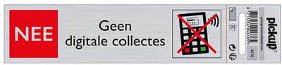 Pickup deurbordje Alulook Geen digitale collecte 165 x 44 mm zelfklevend