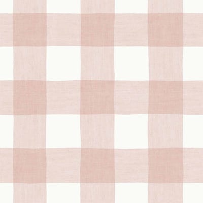 Behang - Kinderkamer – Ruiten – Schotse Ruit- Roze - Wit- Babykamer - Kinderbehang – Vichy Ruiten - 0,53 x 10,05 M