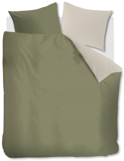 Vtwonen - Duo dekbedovertrek - Lits-Jumeaux - 240x200/220cm - Olijfgroen