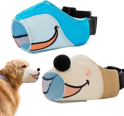 2 stuks ademend en mild doek honden muilkorf maat M - anti-blaffen verstelbaar huisdier muilkorf - leuke leuke honden training accessoires - home outdoor pet safety tools - comfortabele en praktische huisdier artikelen