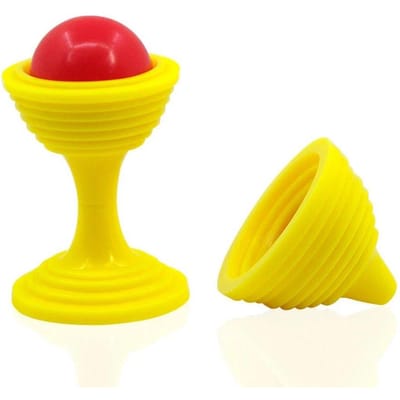 Speelgoed Puzzel Klassieke Goocheltruc Goochelaar Goochelshow Magische Beker Kralen Gaan Zonder Sporen Kralen Verdwijnen Magische Magische Kralen Beker yellow