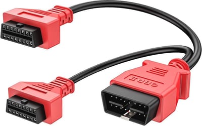 OBD2 Verdelers en Verlengkabels voor Auto - 30 cm 16-polige OBD II Splitter met 1 Mannelijke en 2 Vrouwelijke Adapters
