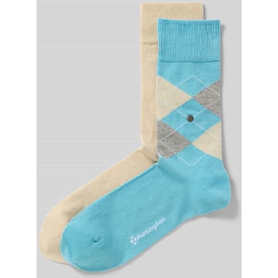 Burlington Everyday 2-Pack gedessineerd katoen multipack sokken heren blauw - maat 40-46