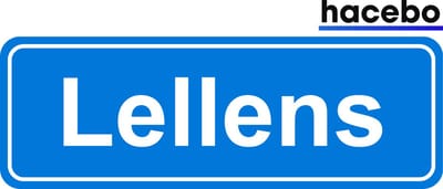 Hacebo - Plaatsnaam Sticker - 29x10 CM - Lellens sticker - Verkeersborden sticker - grappige cadeaus - Lellens
