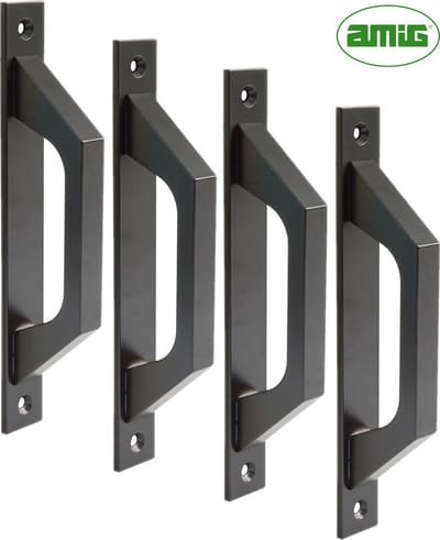 AMIG Deurgreep Schuifdeur – 198x25mm – Aluminium – Loftdeur - Mat Zwart - 4 Stuks