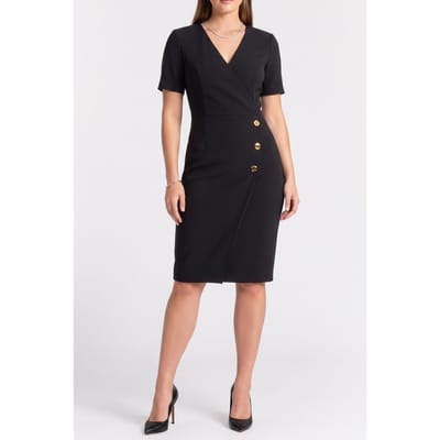 GUESS Dalia Ss Midi Dress Jet Black A996 Maat: 36 | Midi Jurken Outlet | Dames | Zwart
