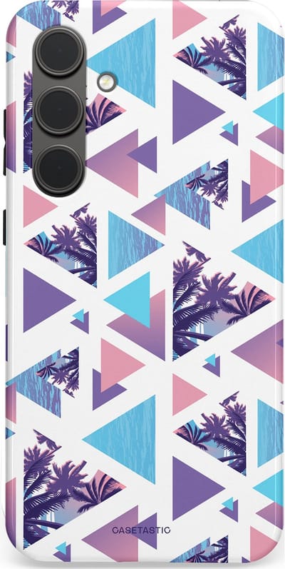Casetastic Hoesje Geschikt voor Samsung S24 Plus - Stijlvolle Beschermende Duo-layer Case - Zomervibe geometrie