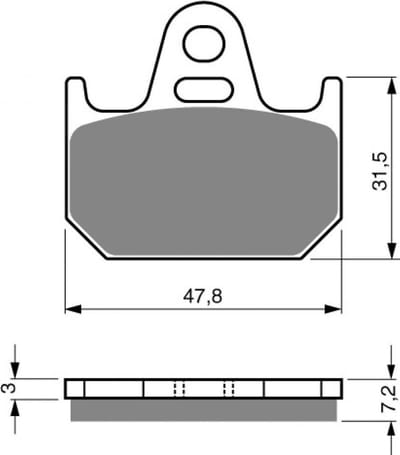Gold Fren-remblok voor Yamaha 125 TZ-motorfiets, bouwjaar 1997 t/m 2000, achterzijde, nieuw