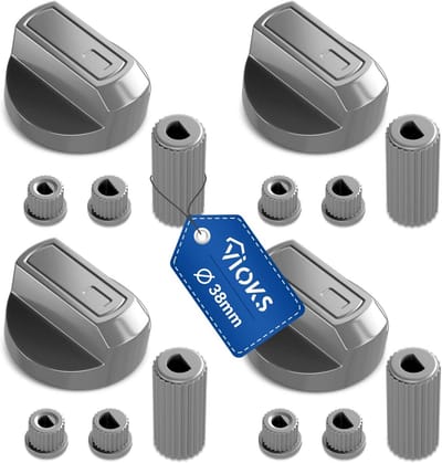 Set van 4 Universele Draaiknoppen voor Fornuis en Oven - 38mm Ø