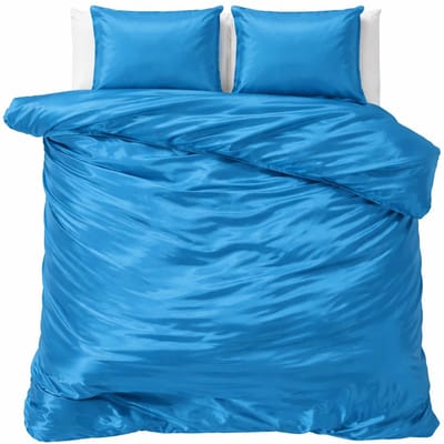 Decoware Dekbedovertrek Glans Satijn 140x220 cm - Petrol - Met Kussensloop - Eenpersoons
