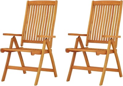 Inklapbare Tuinstoelen - Houten Stoelen Buiten - Ontspannen in de tuin - Verstelbare Rugleuning