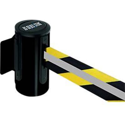 Gordel RS-GUIDESYSTEMS GLW25J, wandmontage, incl. reflecterende strips, L 2300-3500 mm, behuizing B 100 x D 75 x H 120 mm, geel/zwart