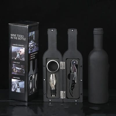 Lot de 3/5 décapsuleurs de vin rouge en acier inoxydable, multifonctions, créatifs, accessoires de bar black