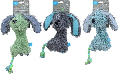 Lief Boys hondenspeelgoed - staande teckel met piep - 25 cm - 1 stuk assorti
