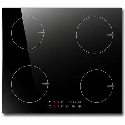 Rolu Inductie Kookplaat – Inductie Kookplaat Inbouw – 3500 W – 4 Kookzones – Glaskeramiek – Timerfunctie – Touch Control - Kinderslot