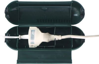 Alma Garden Stekkerbox/stekkersafe - spatwaterdicht - groen - kunststof - IP44 - 21 x 8 cm