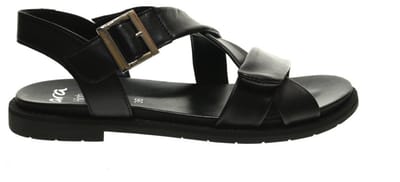 Ara - 1253606 ELBA-S - Platte sandalenDames Sandalen - Kleur: Zwart - Maat: 38