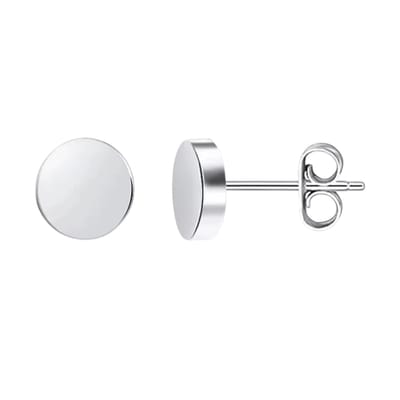 Aramat Jewels | Oorbellen | Zilverkleurige Ronde Oorstekers RVS 8mm | | | |8mm | Staal | Kinderen, Volwassenen | Verkleurd niet