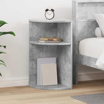 vidaXL - Bijzettafel - Beton - Grijs - 29,6 - x - 29,6 - x - 60 - cm - Bewerkt - hout
