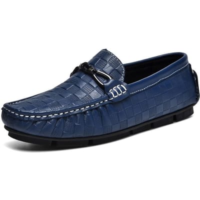 Eerste Laag Koeienhuid Embossed Lazy Driving Shoes Britse Casual Schoenen Echt Leer Herenschoenen 45